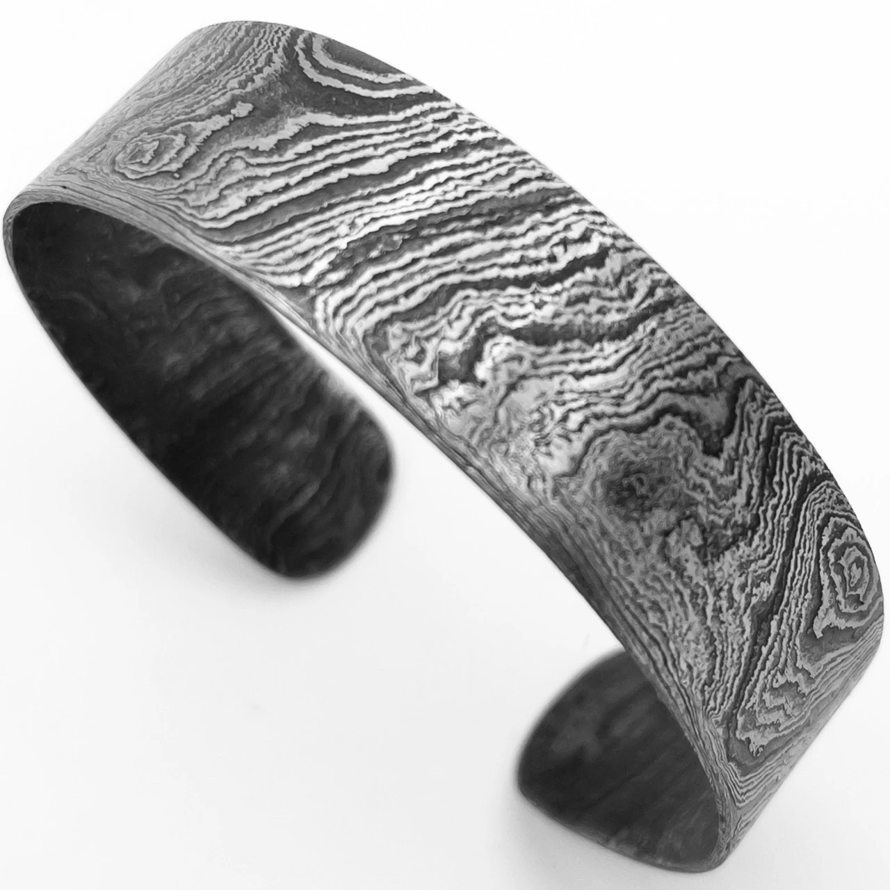 Metal Accent Unisex Universal Damascus Bracelet Cuff 2 Metal Accent Unisex Universal Damascus Bracelet Cuff - Image 2