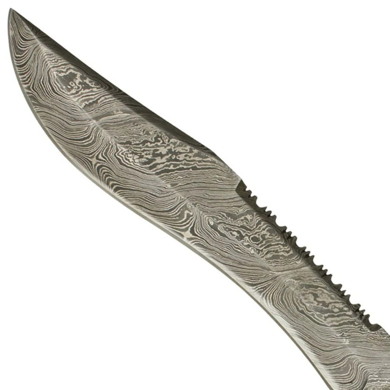 Buffalothorn Damascus Hunting Knife With Sienna Sheath 2 Buffalothorn Damascus Hunting Knife With Sienna Sheath - Image 2