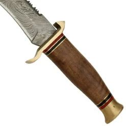 Buffalothorn Damascus Hunting Knife With Sienna Sheath 6 Buffalothorn Damascus Hunting Knife With Sienna Sheath -Daggers Store DM60 84102.1564502236