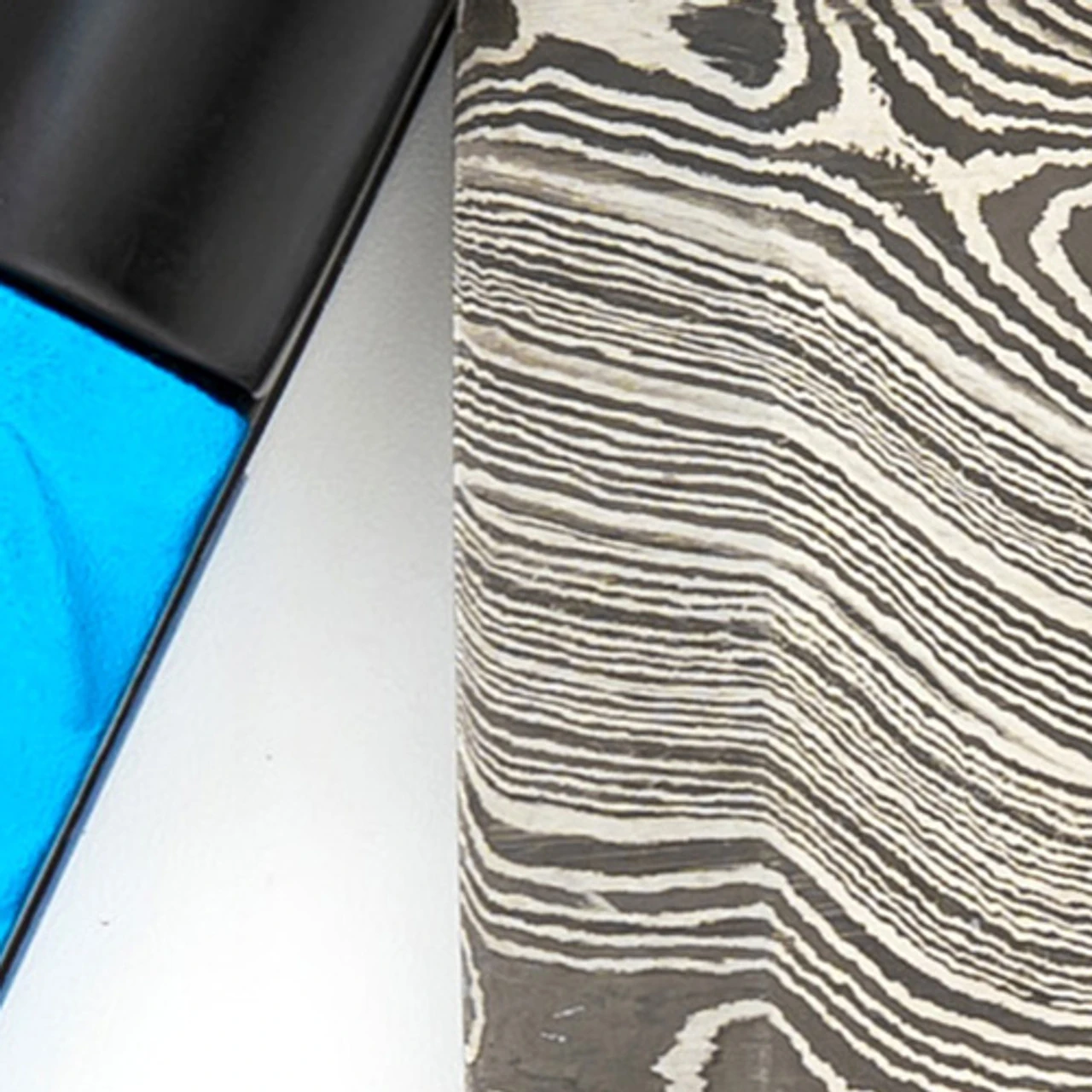 Azure Sky Butterfly Knife With Hard ABS Sheath | Damascus Steel | Drop Point Blade 3 Azure Sky Butterfly Knife With Hard ABS Sheath | Damascus Steel | Drop Point Blade - Image 3