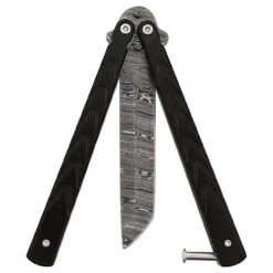 Black Butterfly Balisong Knife With Hard ABS Sheath | Tanto Point Blade | Damascus Steel 10 Black Butterfly Balisong Knife With Hard ABS Sheath | Tanto Point Blade | Damascus Steel -Daggers Store GBS47 D2 02 42250.1691421665
