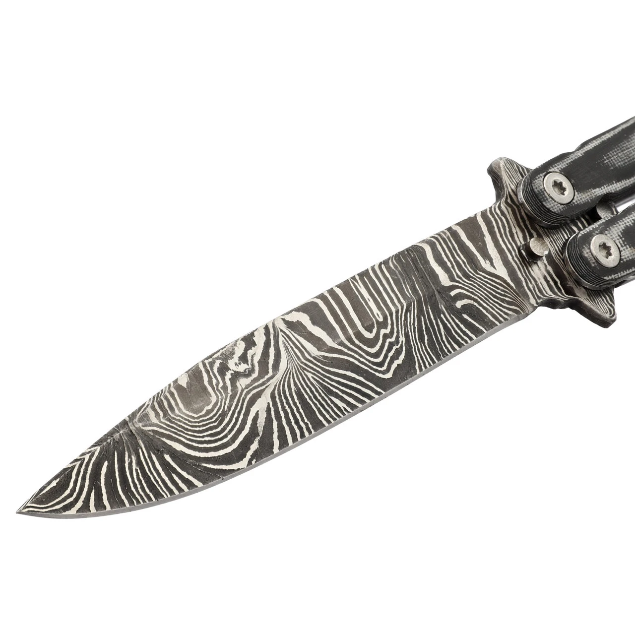 Micarta Simple Butterfly Black Knife | Damascus Steel Blade | Drop Point 4 Micarta Simple Butterfly Black Knife | Damascus Steel Blade | Drop Point - Image 4