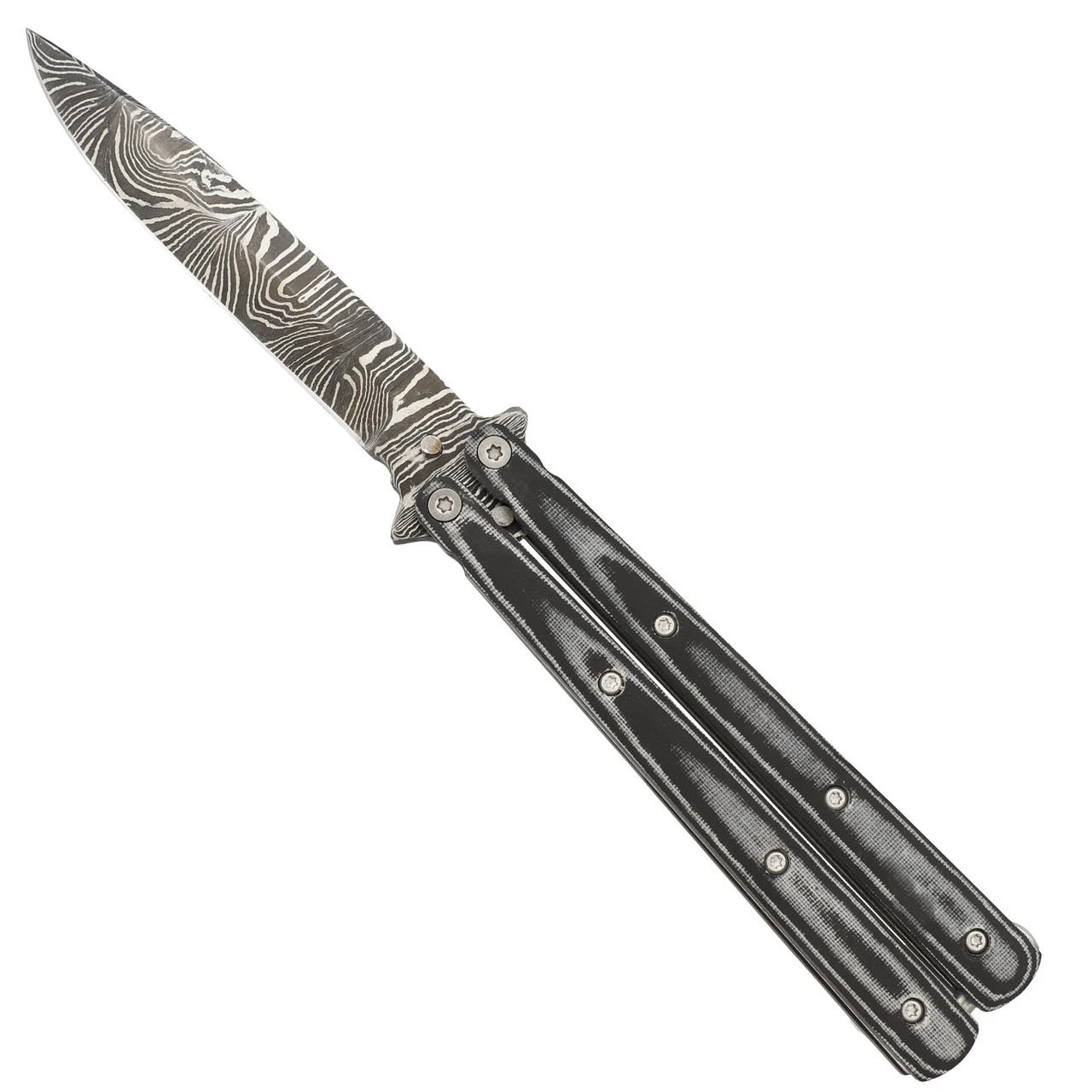 Micarta Simple Butterfly Black Knife | Damascus Steel Blade | Drop Point 1 Micarta Simple Butterfly Black Knife | Damascus Steel Blade | Drop Point