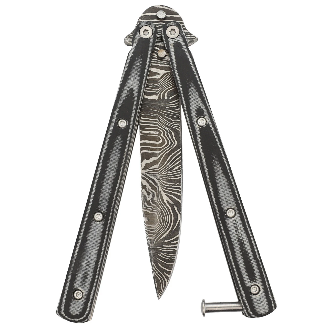 Micarta Simple Butterfly Black Knife | Damascus Steel Blade | Drop Point 5 Micarta Simple Butterfly Black Knife | Damascus Steel Blade | Drop Point - Image 5