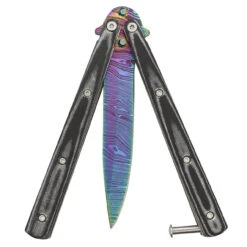 Micarta Simple Butterfly Black Knife | Titanium Damascus Steel Blade | Drop Point 9 Micarta Simple Butterfly Black Knife | Titanium Damascus Steel Blade | Drop Point -Daggers Store GBS50 D3 04 26294.1691434198