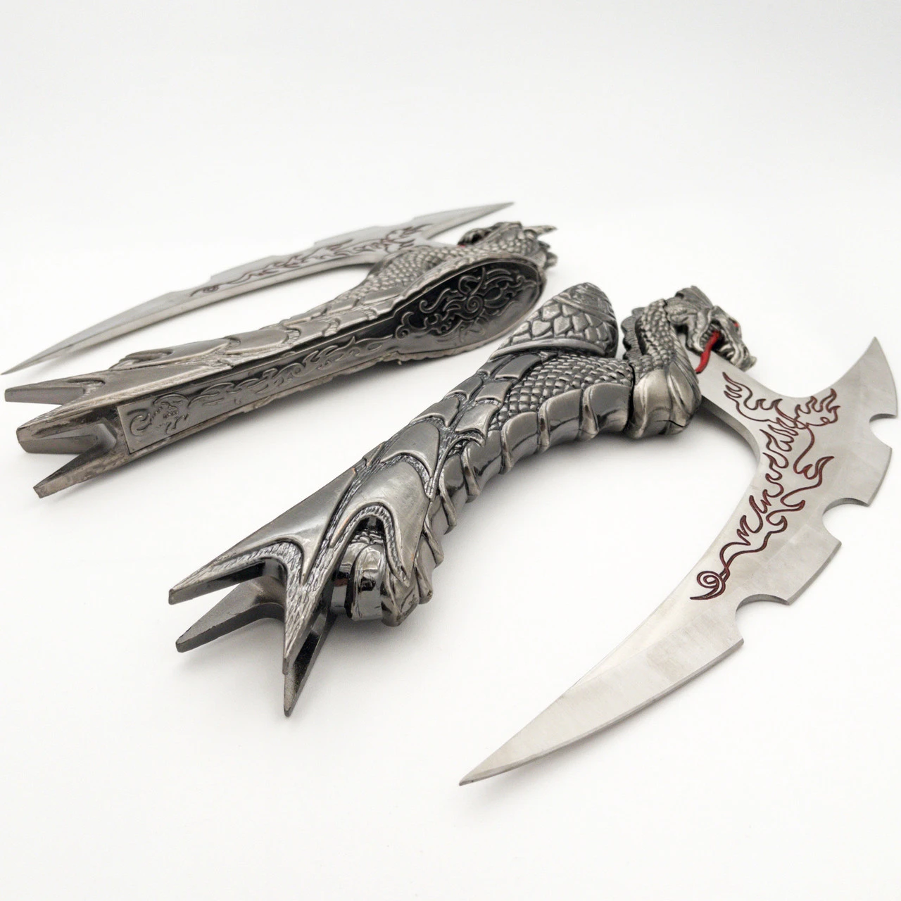 Corrupted Inferno Decorative Display Fantasy Dragon Knives Set Of 2 2 Corrupted Inferno Decorative Display Fantasy Dragon Knives Set Of 2 - Image 2