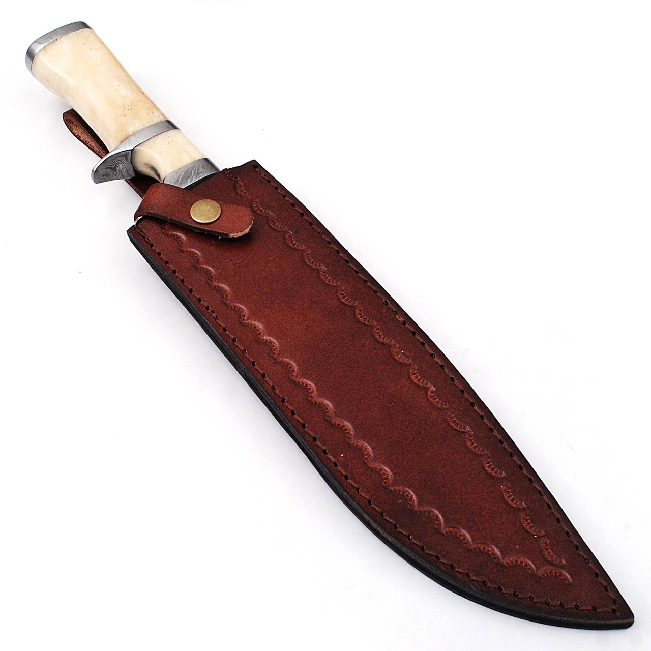 Total Eclipse Damascus Steel Bowie Hunting Knife Sheath Included 5 Total Eclipse Damascus Steel Bowie Hunting Knife Sheath Included - Image 5