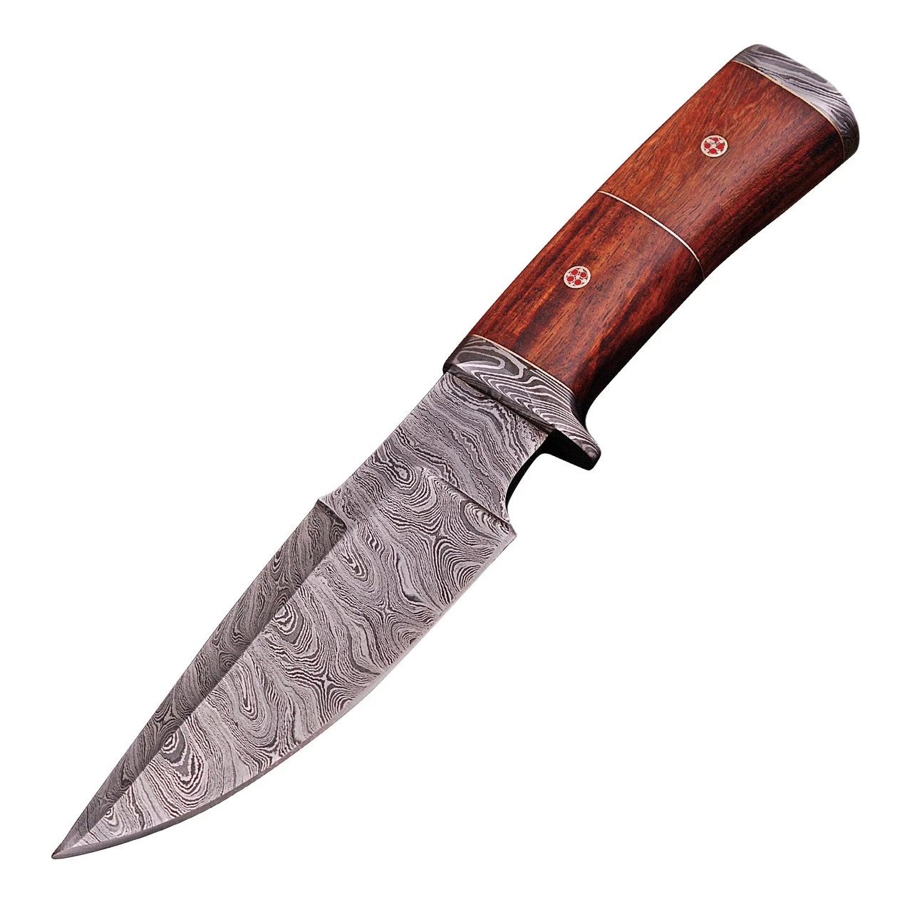 Oracle Woodsman Damascus Steel Hunting Knife Wooden Handle Sheath Included 3 Oracle Woodsman Damascus Steel Hunting Knife Wooden Handle Sheath Included - Image 3