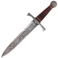 Damascus Steel Arming Dagger | Blended Steel Full Tang Short Sword With Leather Sheath -Daggers Store HKD3027 94876.1669066374