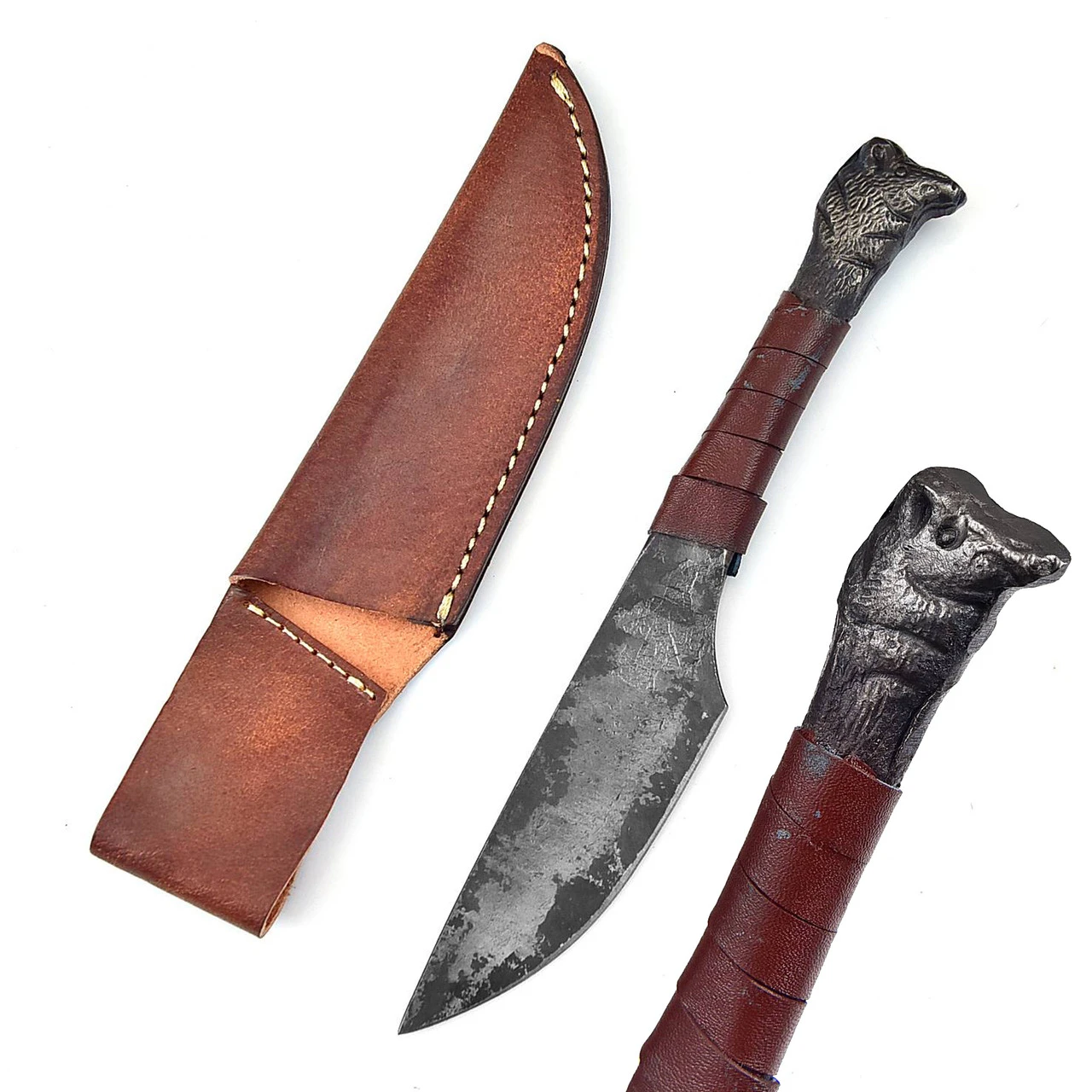 Boar Connection Hand Forged Full Tang Collectible Hunting Knife 1 Boar Connection Hand Forged Full Tang Collectible Hunting Knife