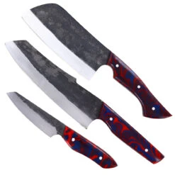 Oishee Japanese Style Carbon Steel Kitchen Knife Set Of 3 5 Oishee Japanese Style Carbon Steel Kitchen Knife Set Of 3 -Daggers Store HKP2946 20196.1670264488