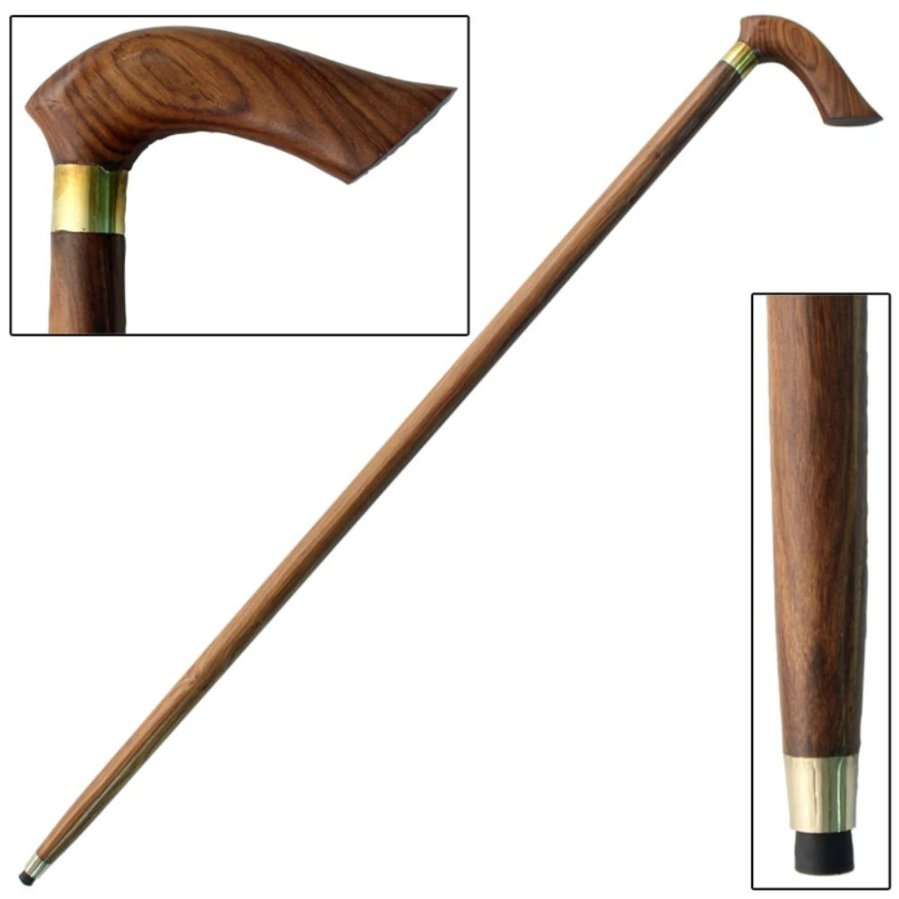 Half-Crook Sheesham Wood Grip Cane 4 Half-Crook Sheesham Wood Grip Cane - Image 4