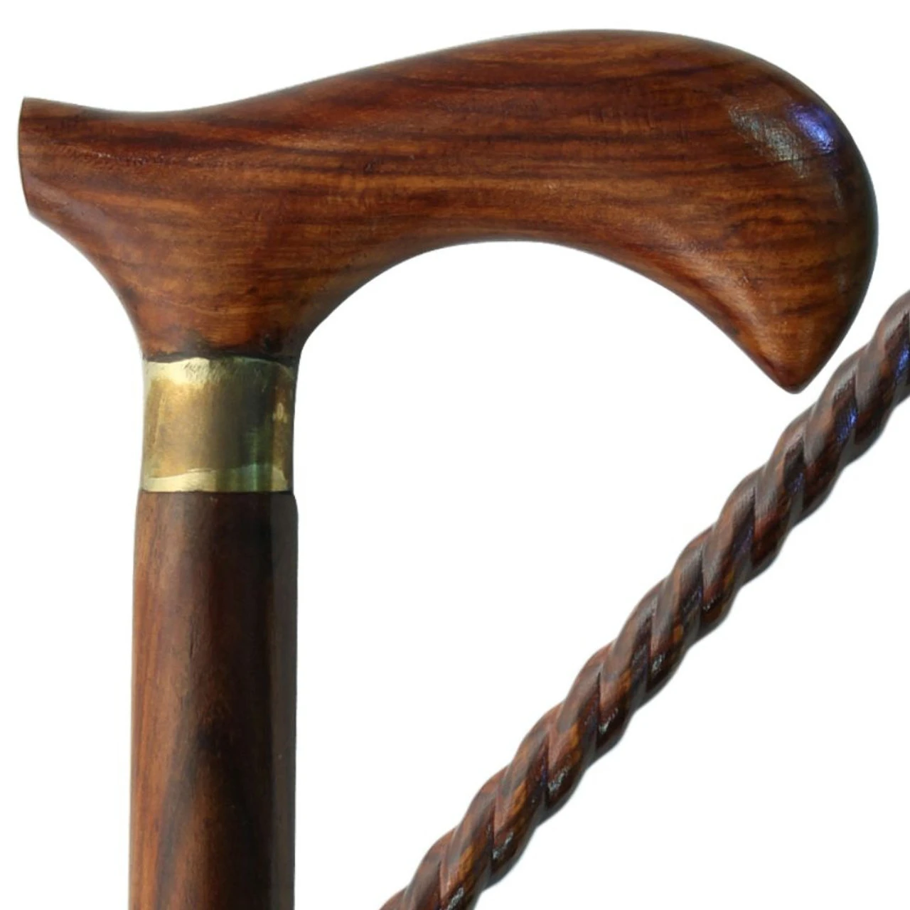 Spiral Sheesham Wood Derby Cane 2 Spiral Sheesham Wood Derby Cane - Image 2