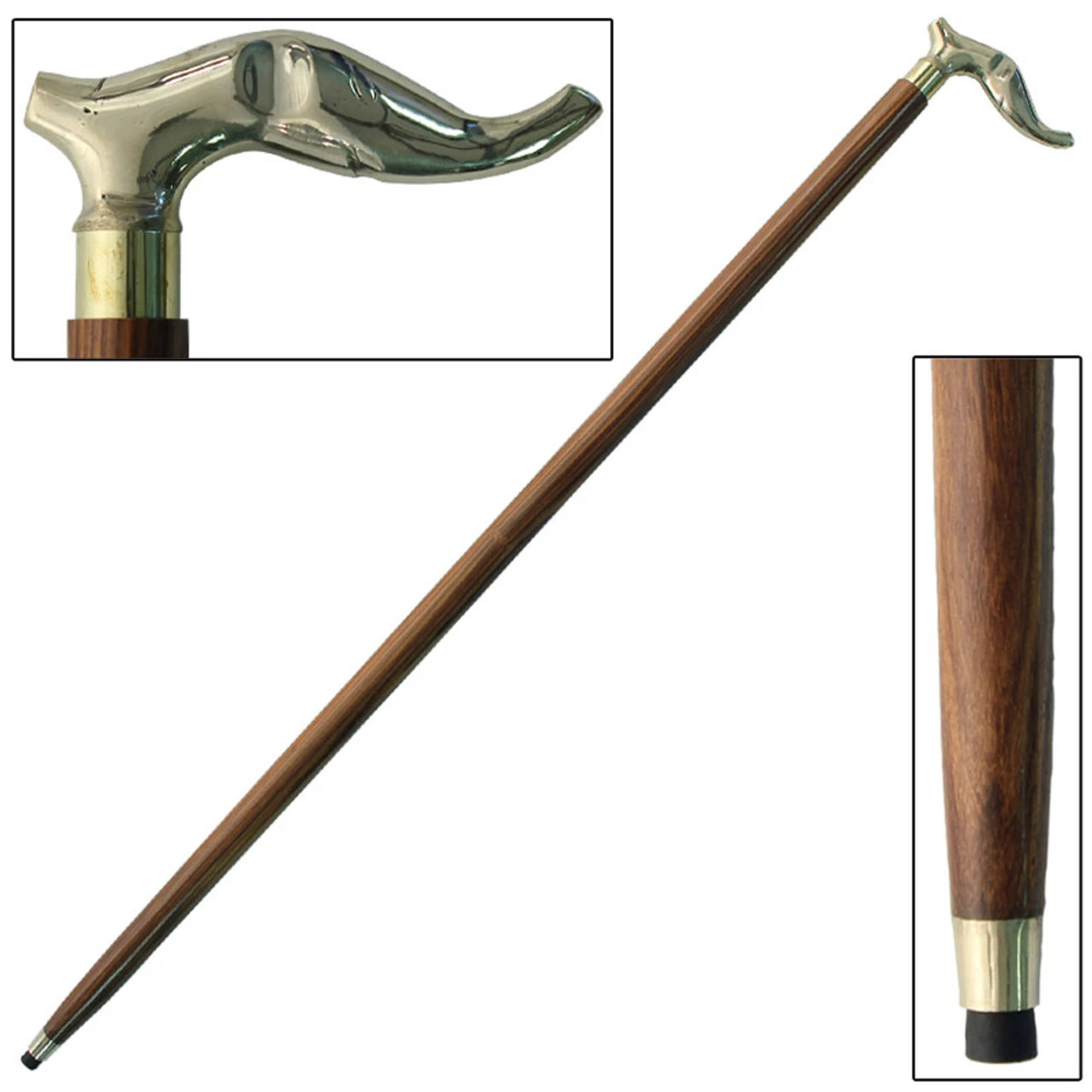 Brass Elephant Head Sheesham Grip Cane 4 Brass Elephant Head Sheesham Grip Cane - Image 4