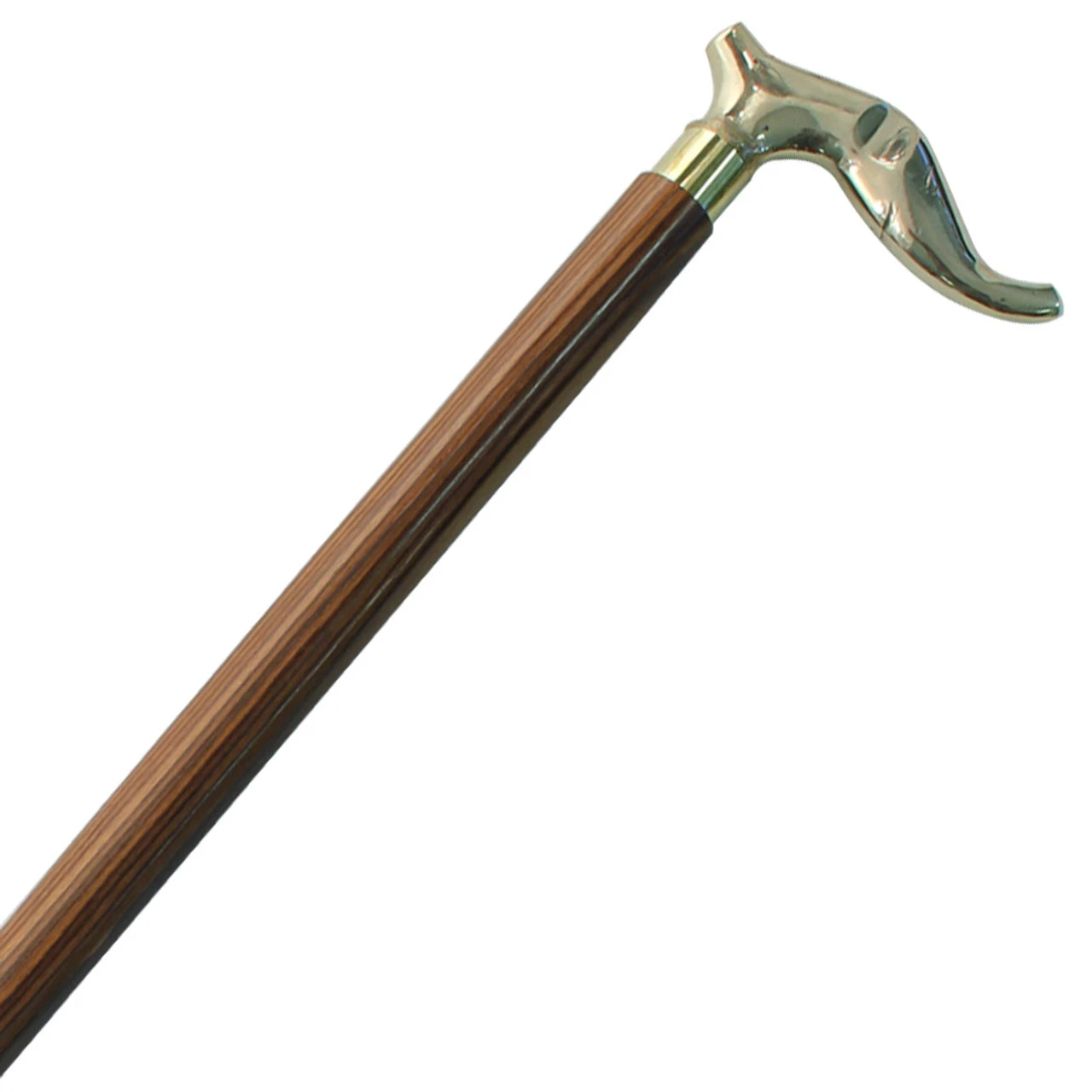 Brass Elephant Head Sheesham Grip Cane 1 Brass Elephant Head Sheesham Grip Cane