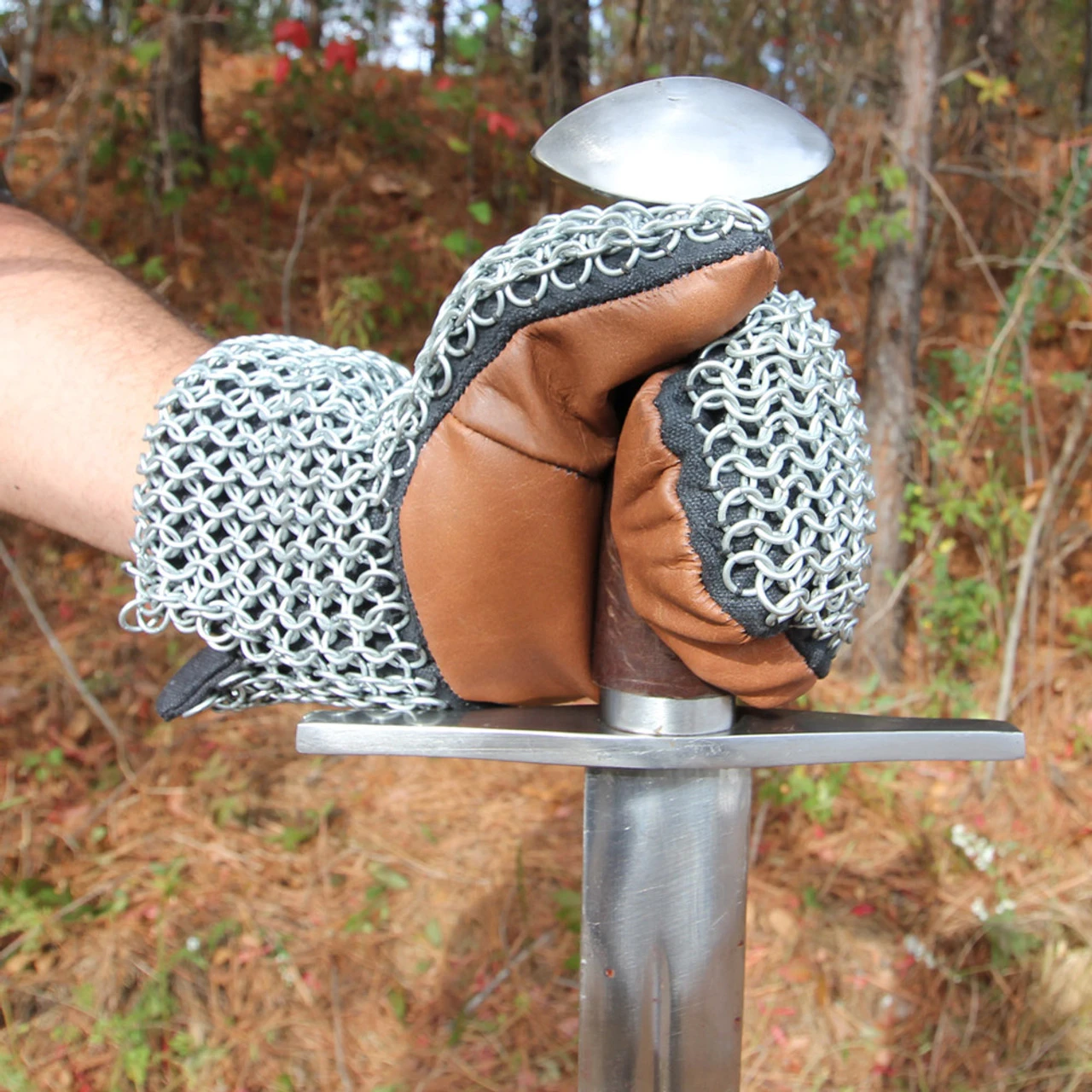 Padded 16g Functional Chainmail Battle Mittens 3 Padded 16g Functional Chainmail Battle Mittens - Image 3