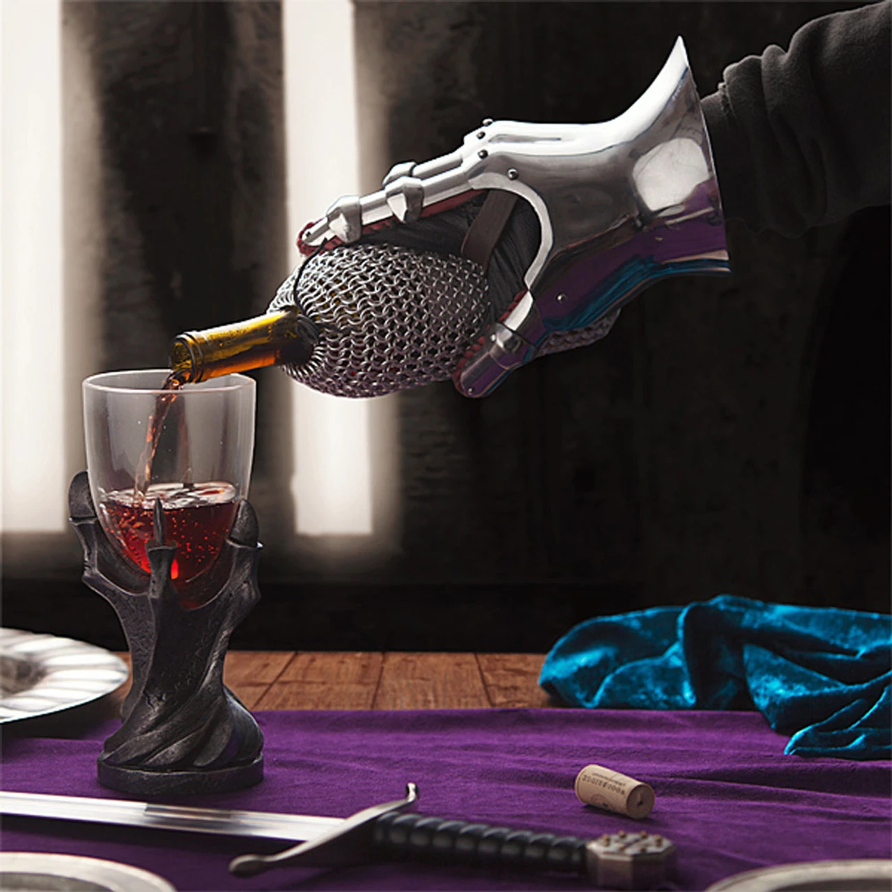 Medieval Chainmail Wine Bottle Bag 1 Medieval Chainmail Wine Bottle Bag