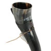 XL Drinking Horn With Black Leather Belt Frog