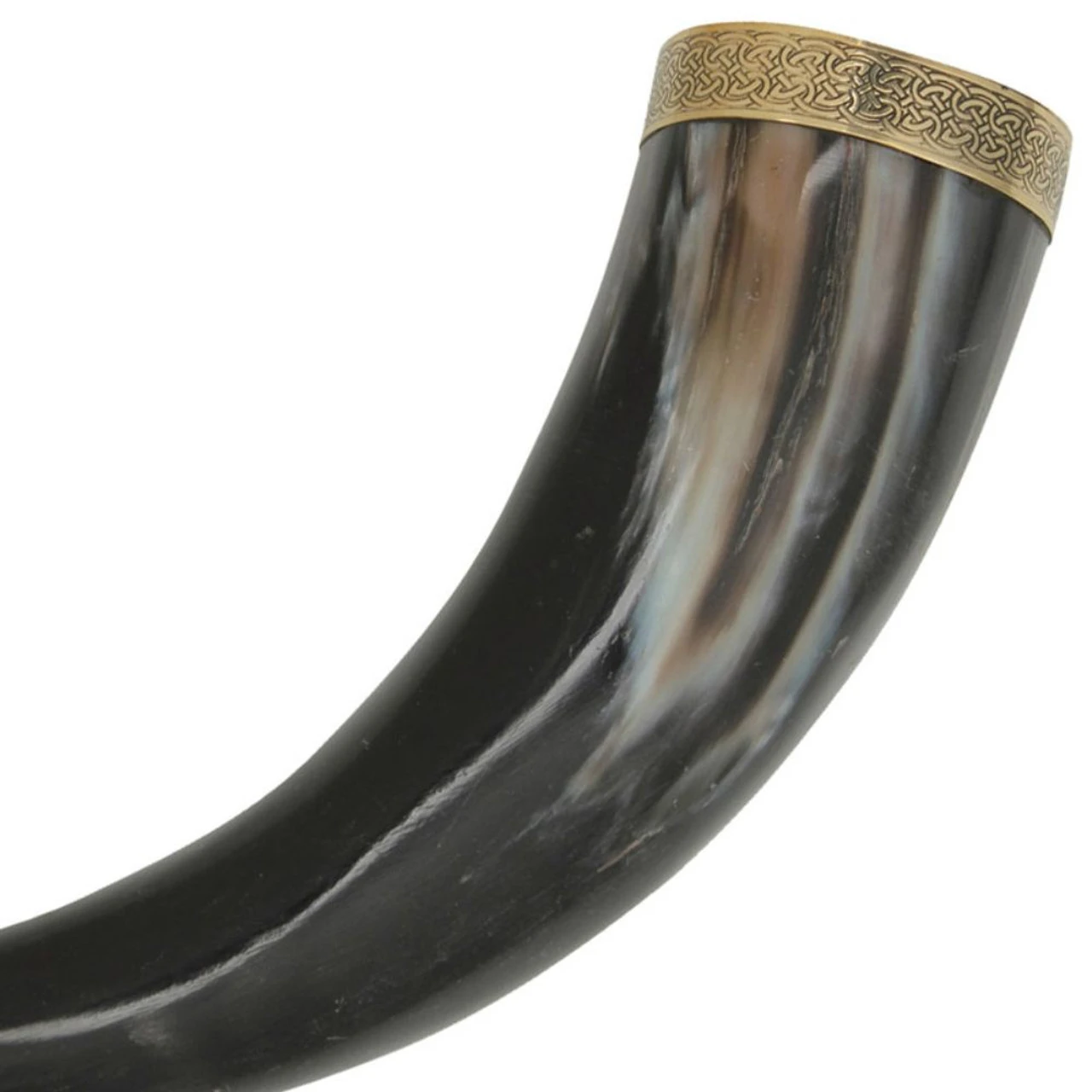 Brass Adorned Viking Drinking Horn 2 Brass Adorned Viking Drinking Horn - Image 2