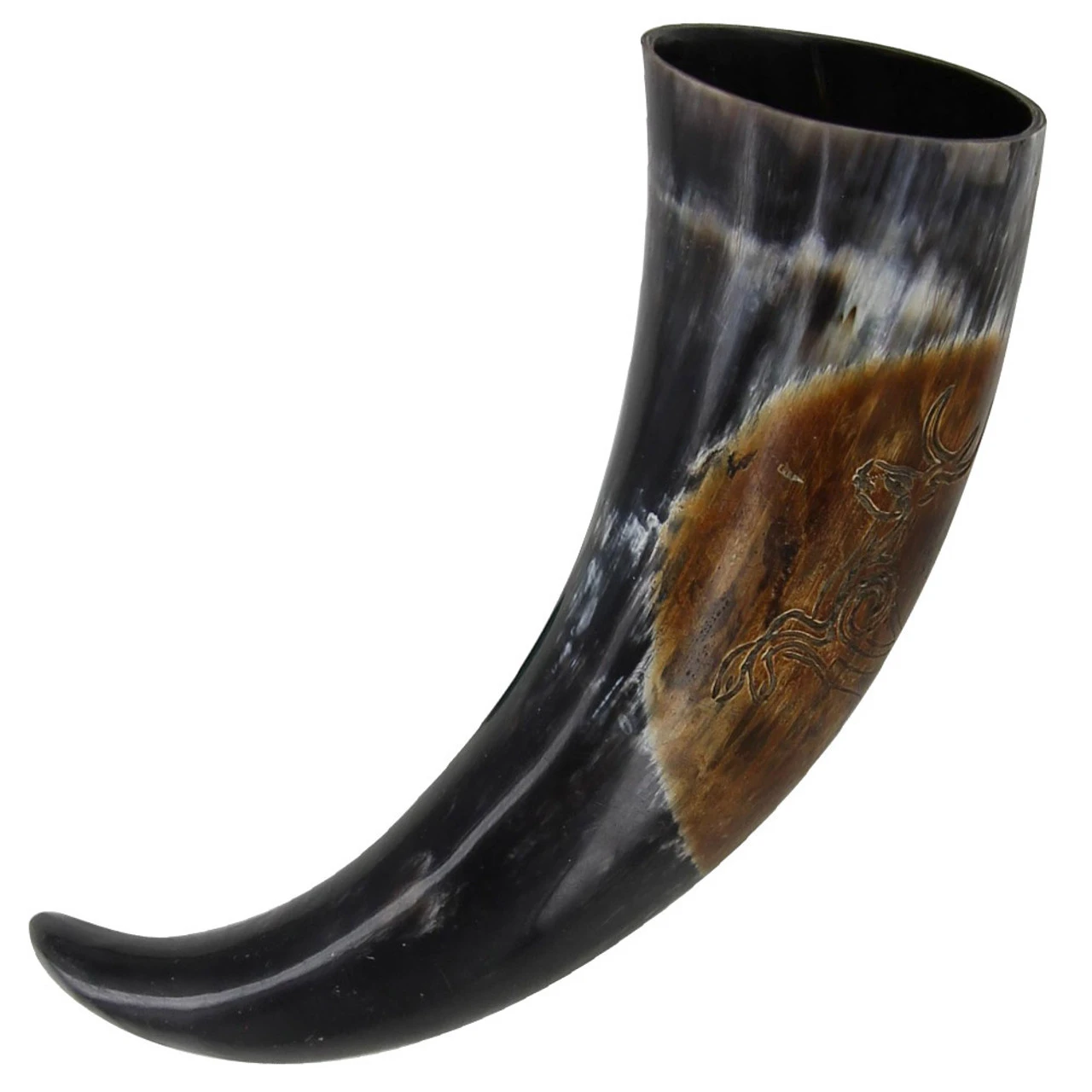 Burnt Roe Deer Saxon Sacred Drinking Horn 1 Burnt Roe Deer Saxon Sacred Drinking Horn