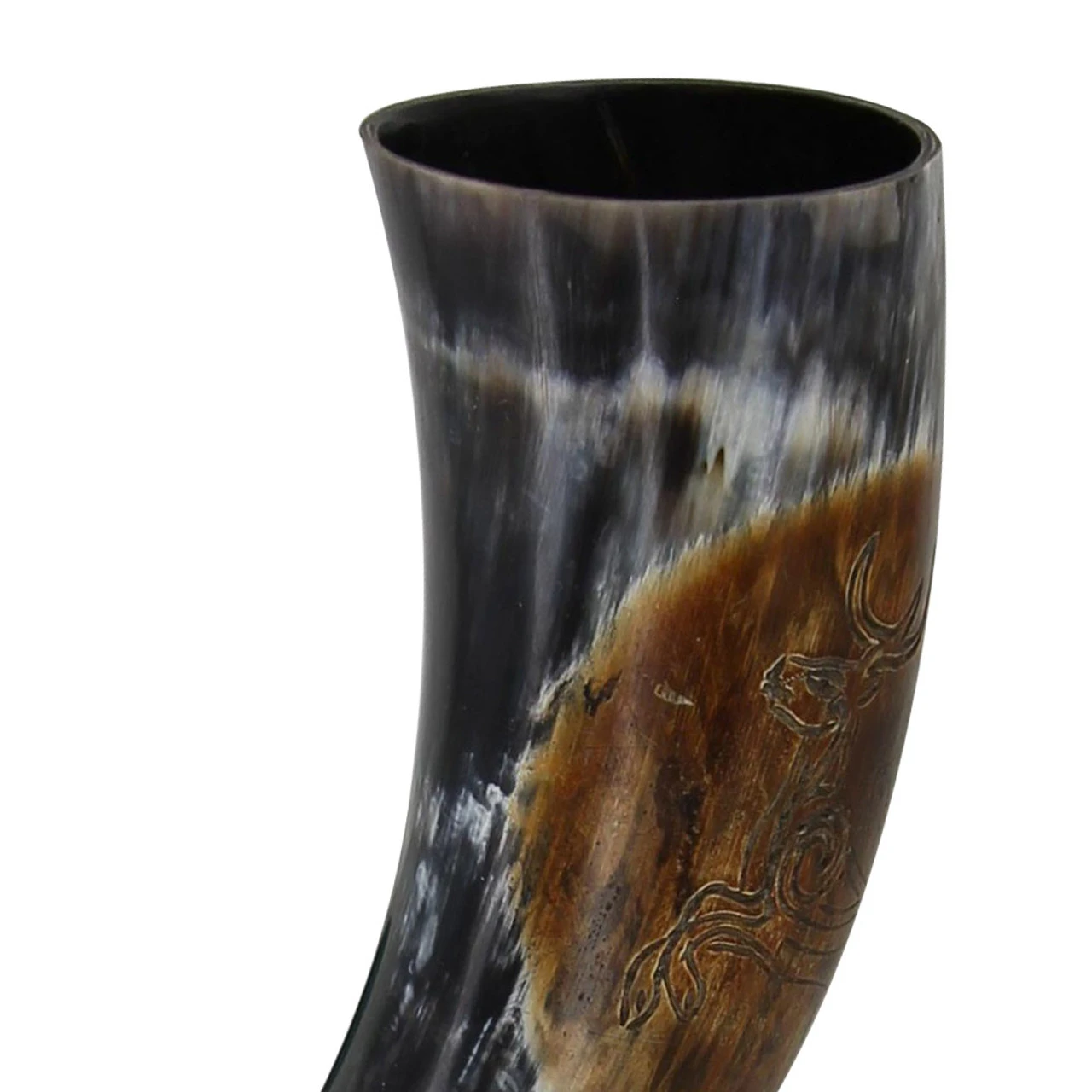 Burnt Roe Deer Saxon Sacred Drinking Horn 2 Burnt Roe Deer Saxon Sacred Drinking Horn - Image 2