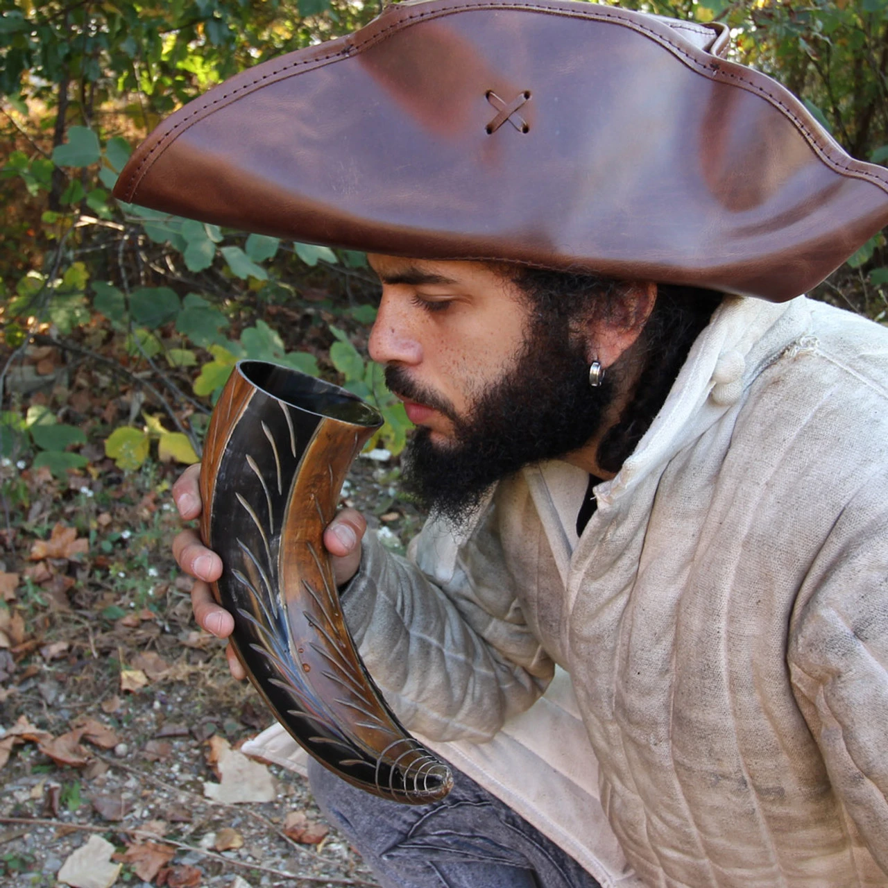 Hand Carved Drinking Horn Of Never Ending 2 Hand Carved Drinking Horn Of Never Ending - Image 2