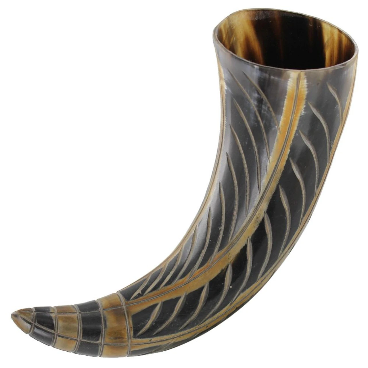 Hand Carved Drinking Horn Of Never Ending 3 Hand Carved Drinking Horn Of Never Ending - Image 3