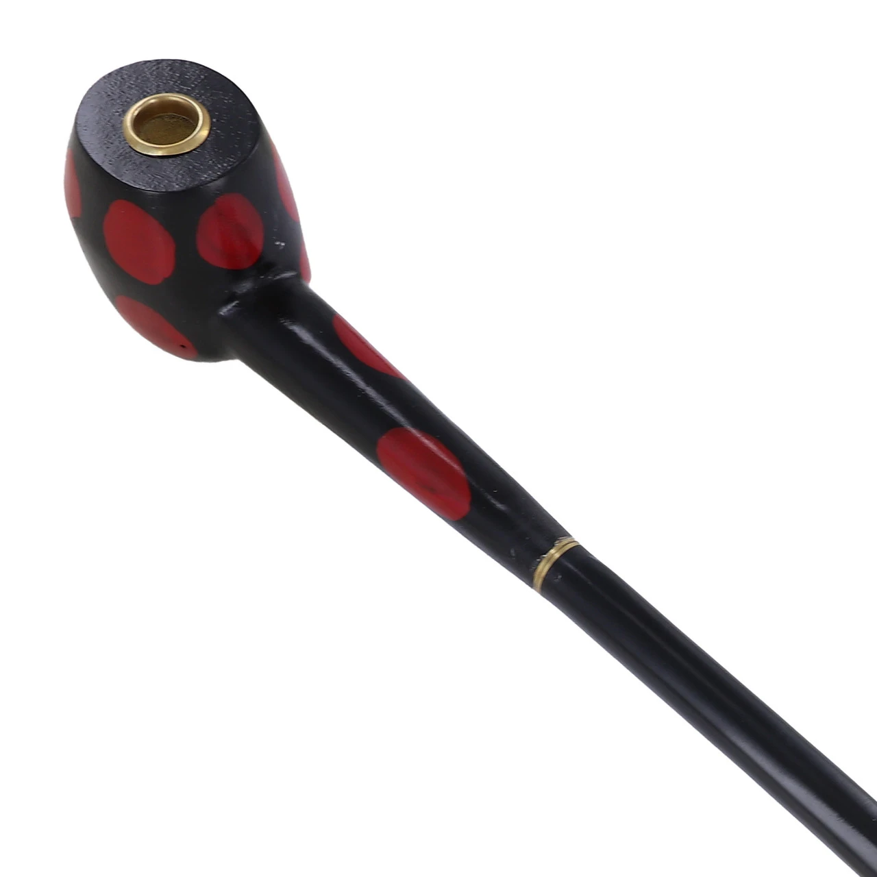 Ladybug Wizard Long Spotted Tobacco Pipe 5 Ladybug Wizard Long Spotted Tobacco Pipe - Image 5