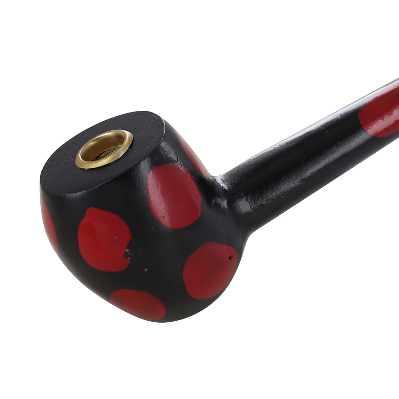 Ladybug Wizard Long Spotted Tobacco Pipe 2 Ladybug Wizard Long Spotted Tobacco Pipe - Image 2