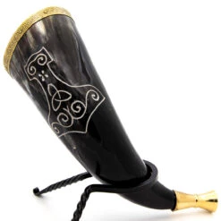 Roaring Thunderclap Viking Gjallarhorn Blowing Horn W/ Brass Detailing 7 Roaring Thunderclap Viking Gjallarhorn Blowing Horn W/ Brass Detailing -Daggers Store IN60609 92796.1674072403