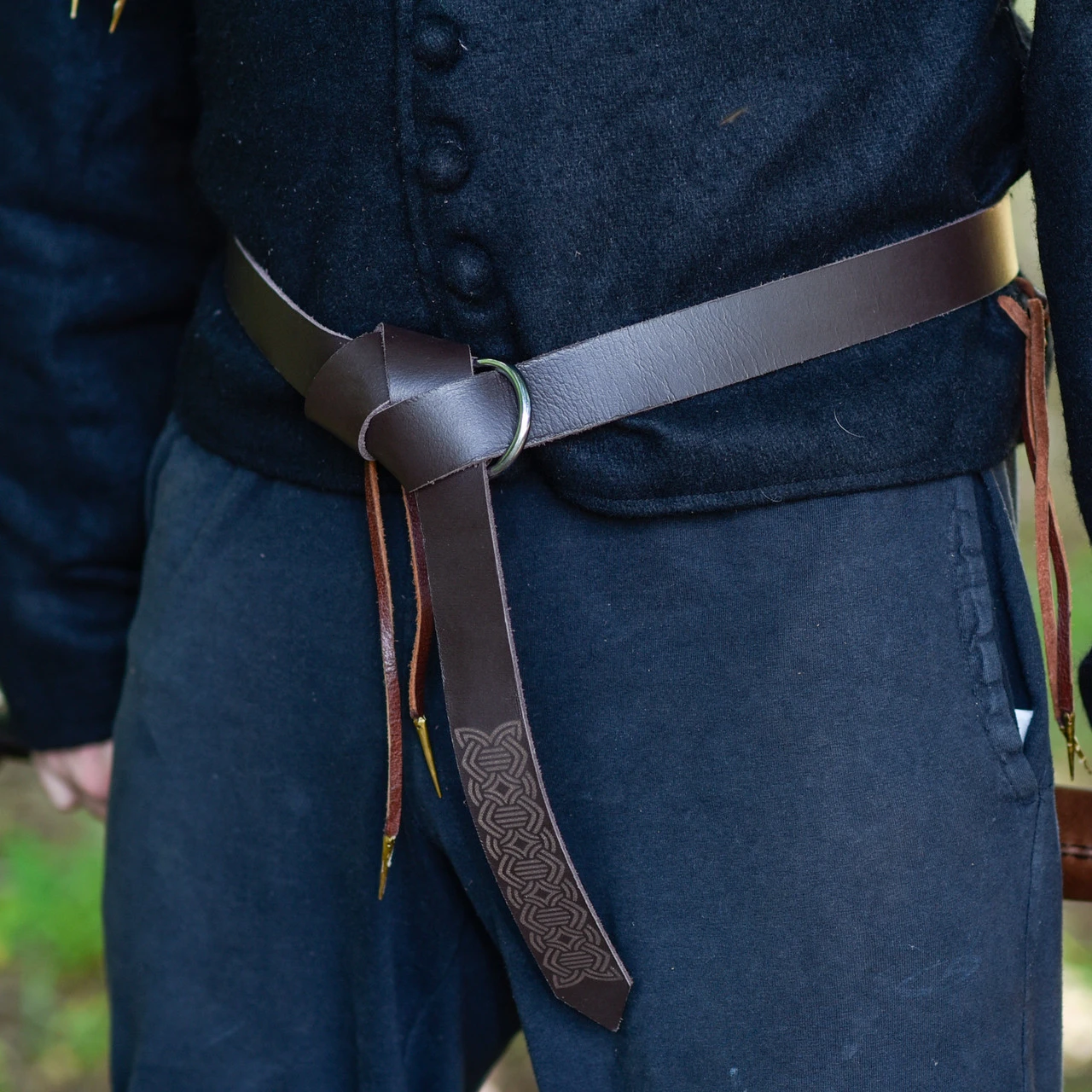 Handmade Leather Farmers Weave Viking Belt Brown 2 Handmade Leather Farmers Weave Viking Belt Brown - Image 2