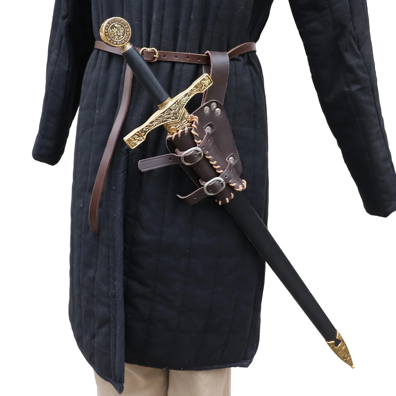 Deluxe Leather Sword Frog Holster Holder Weapon Accessory 2 Deluxe Leather Sword Frog Holster Holder Weapon Accessory - Image 2