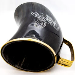 Realm Wanderlust Brass Rimmed Viking Norse Sleipnir Horn Mug -Daggers Store IN60828 29094.1673992578
