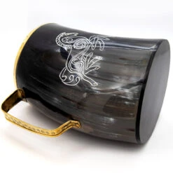 Realm Wanderlust Brass Rimmed Viking Norse Sleipnir Horn Mug -Daggers Store IN60828 74907.1673992578