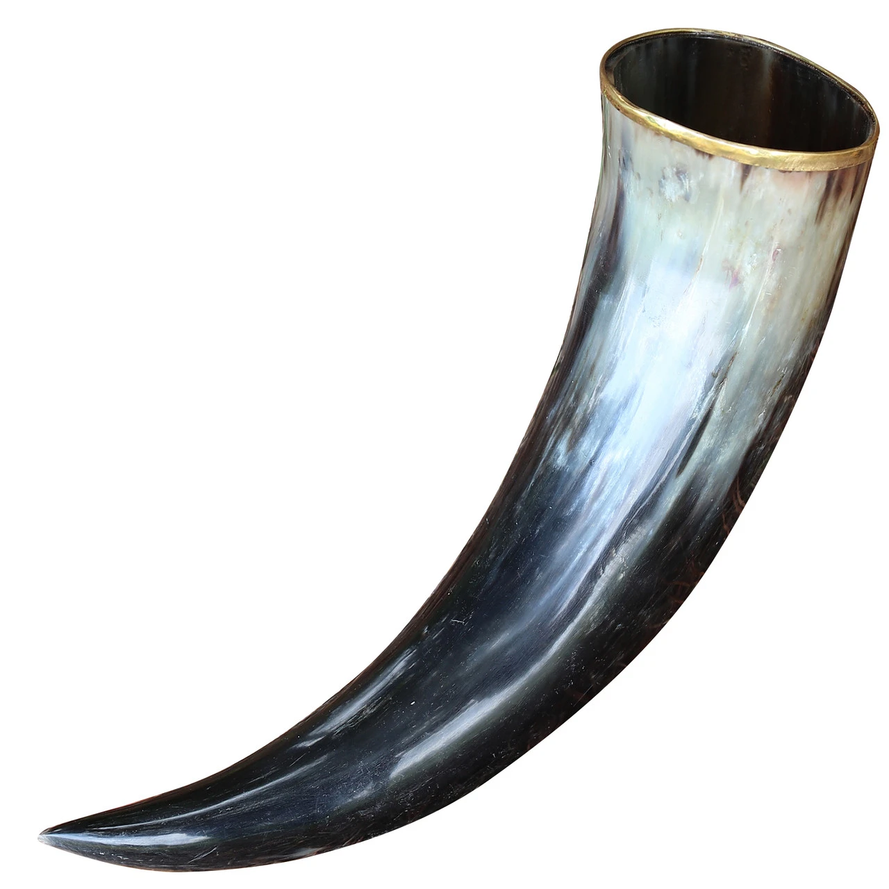 The Hooded Raven ™ Large Pure Brass Rim Drinking Horn Canvas Pouch Included 6 The Hooded Raven ™ Large Pure Brass Rim Drinking Horn Canvas Pouch Included - Image 6