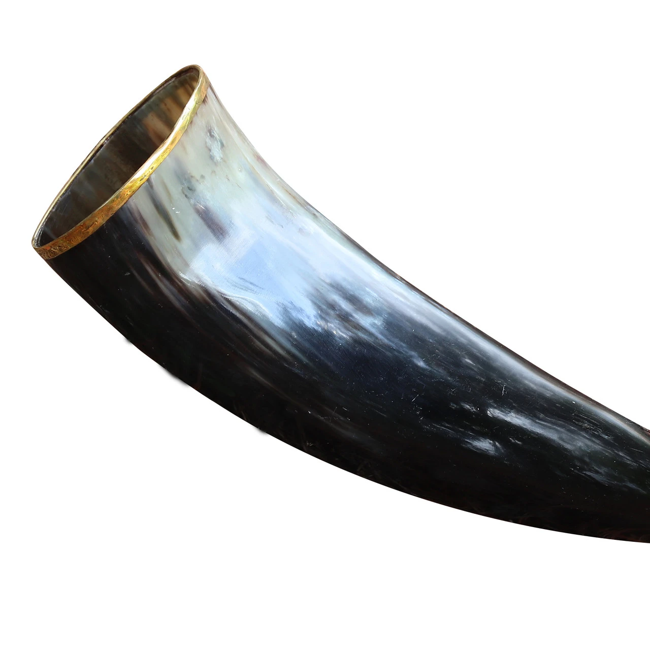 The Hooded Raven ™ Large Pure Brass Rim Drinking Horn Canvas Pouch Included 5 The Hooded Raven ™ Large Pure Brass Rim Drinking Horn Canvas Pouch Included - Image 5