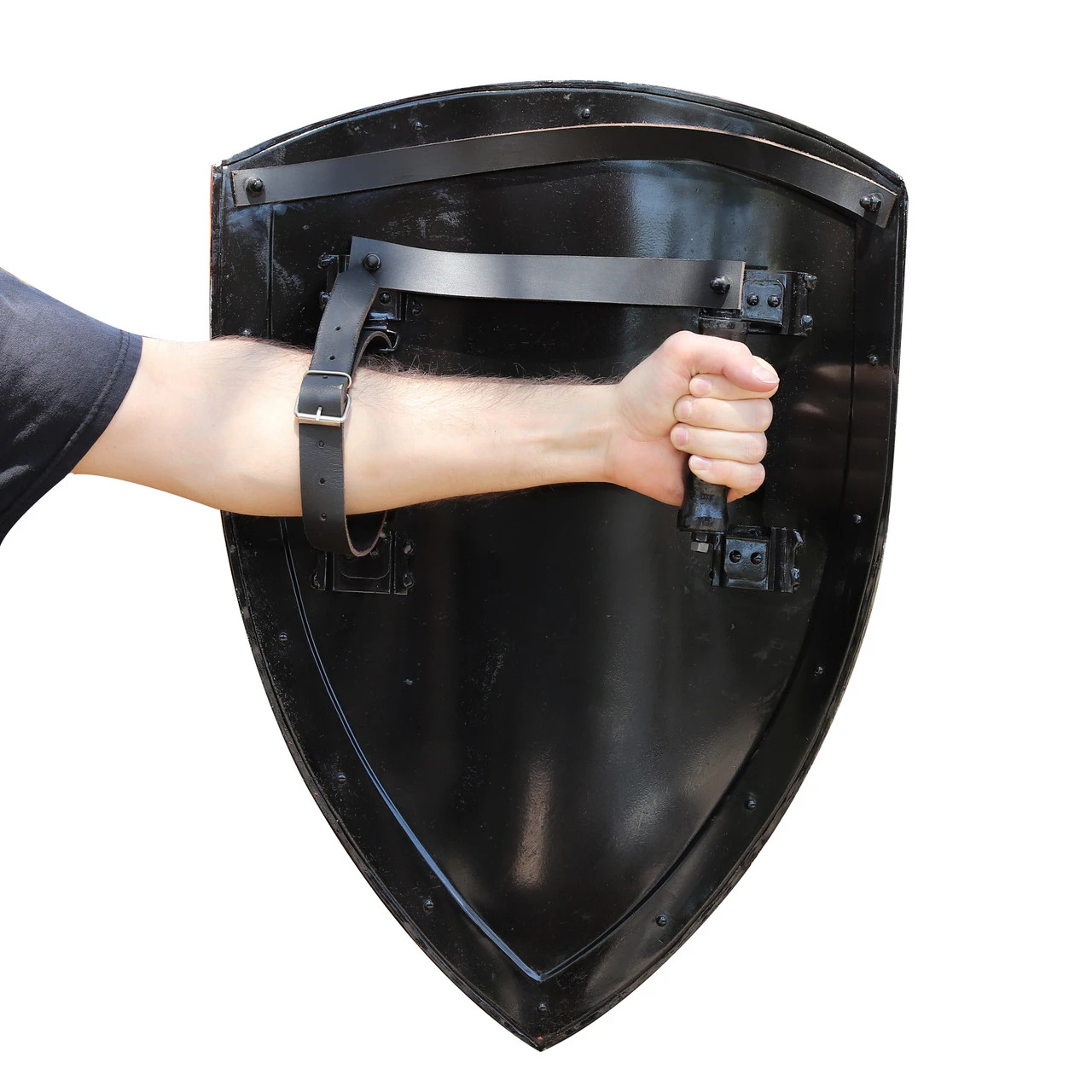 14th Century Medieval Functional Historical Replica Solid Steel Heater Shield 4 14th Century Medieval Functional Historical Replica Solid Steel Heater Shield - Image 4