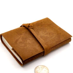 Old-fashioned Cursive Embossed Leather-Bound Journal Choice Of Design -Daggers Store IN60934 53538.1674141779