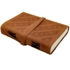 Moon Drunk Wolf & Moon Embossed Hand-Crafted Leather Notebook Sketchbook Diary Journal -Daggers Store IN60935 03 42177.1688734262