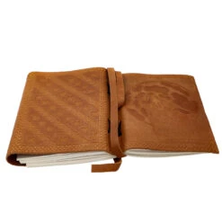 Moon Drunk Wolf & Moon Embossed Hand-Crafted Leather Notebook Sketchbook Diary Journal -Daggers Store IN60935 05 85411.1688734262