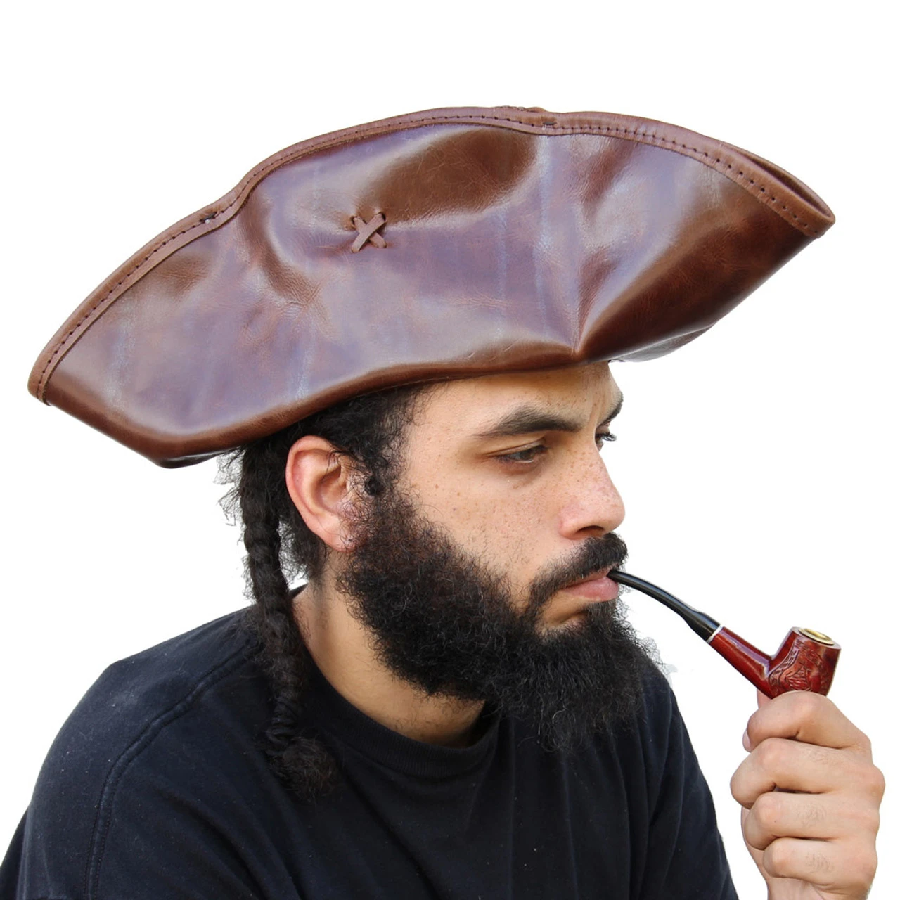 Colonial Leather Pirate Tricorn 4 Colonial Leather Pirate Tricorn - Image 4