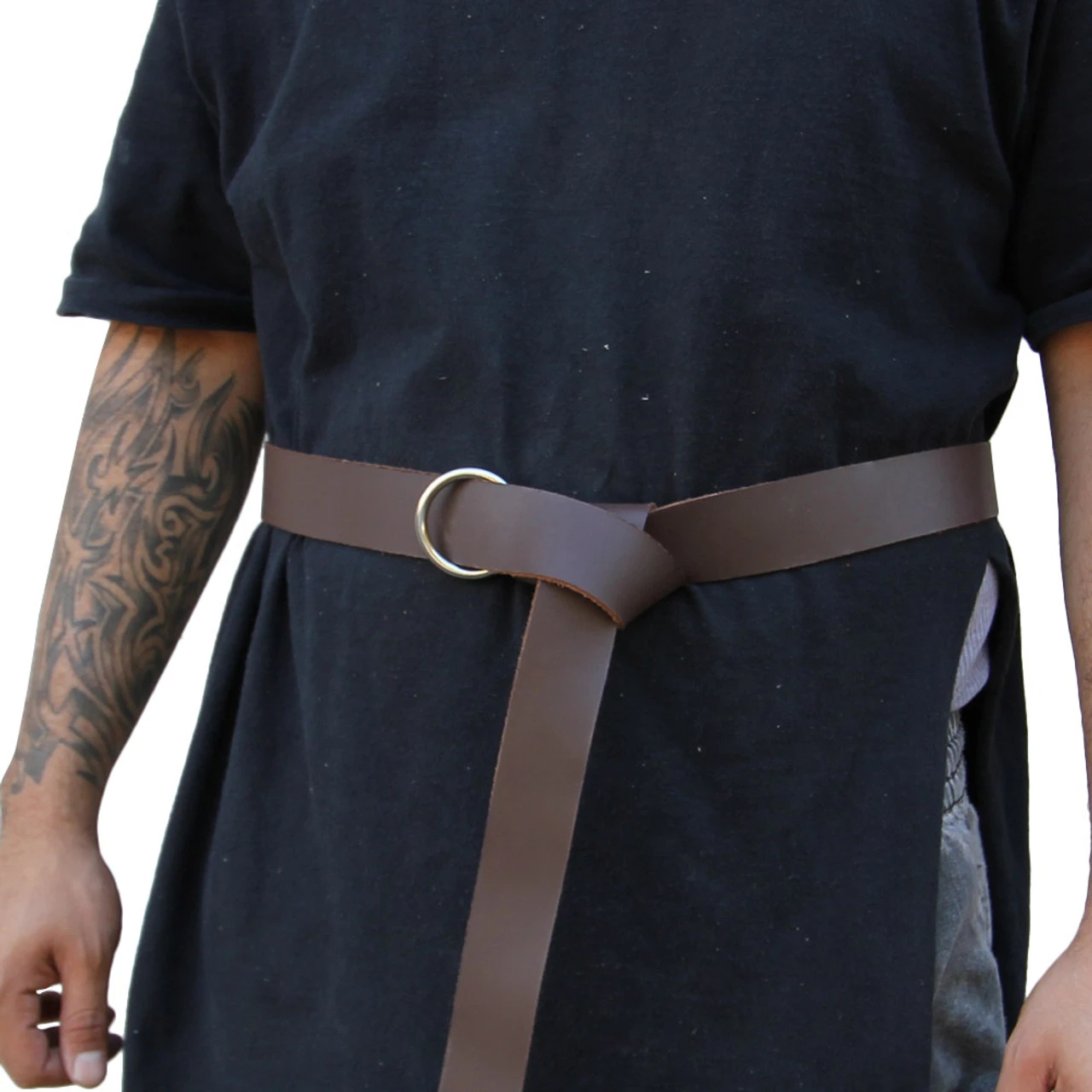 Simple Brown Medieval Leather Belt 2 Simple Brown Medieval Leather Belt - Image 2
