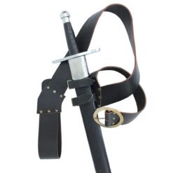 Leather Right Handed European Baldric Black Belt -Daggers Store IN6414BK 07815.1564502733