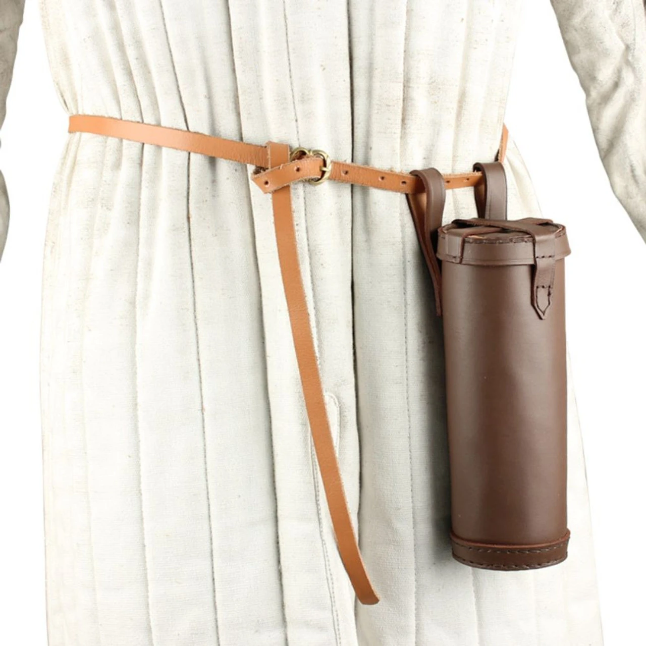 Medieval Leather Bottle Holder Brown 1 Medieval Leather Bottle Holder Brown