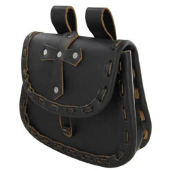 Medieval Paladin Cross Black Leather Pouch -Daggers Store IN6711BK 17394.1615561227