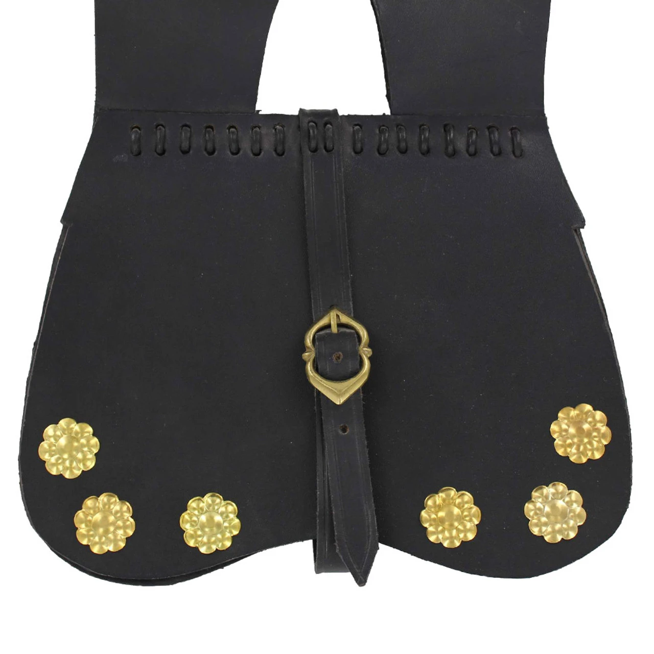 Medieval Renaissance Simple Black Leather Soldier Pouch 3 Medieval Renaissance Simple Black Leather Soldier Pouch - Image 3