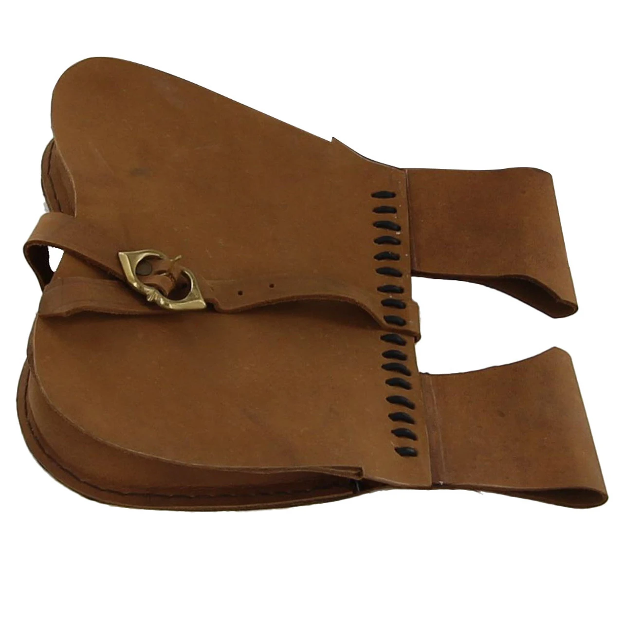 Medieval Renaissance Simple Natural Leather Soldier Pouch 3 Medieval Renaissance Simple Natural Leather Soldier Pouch - Image 3