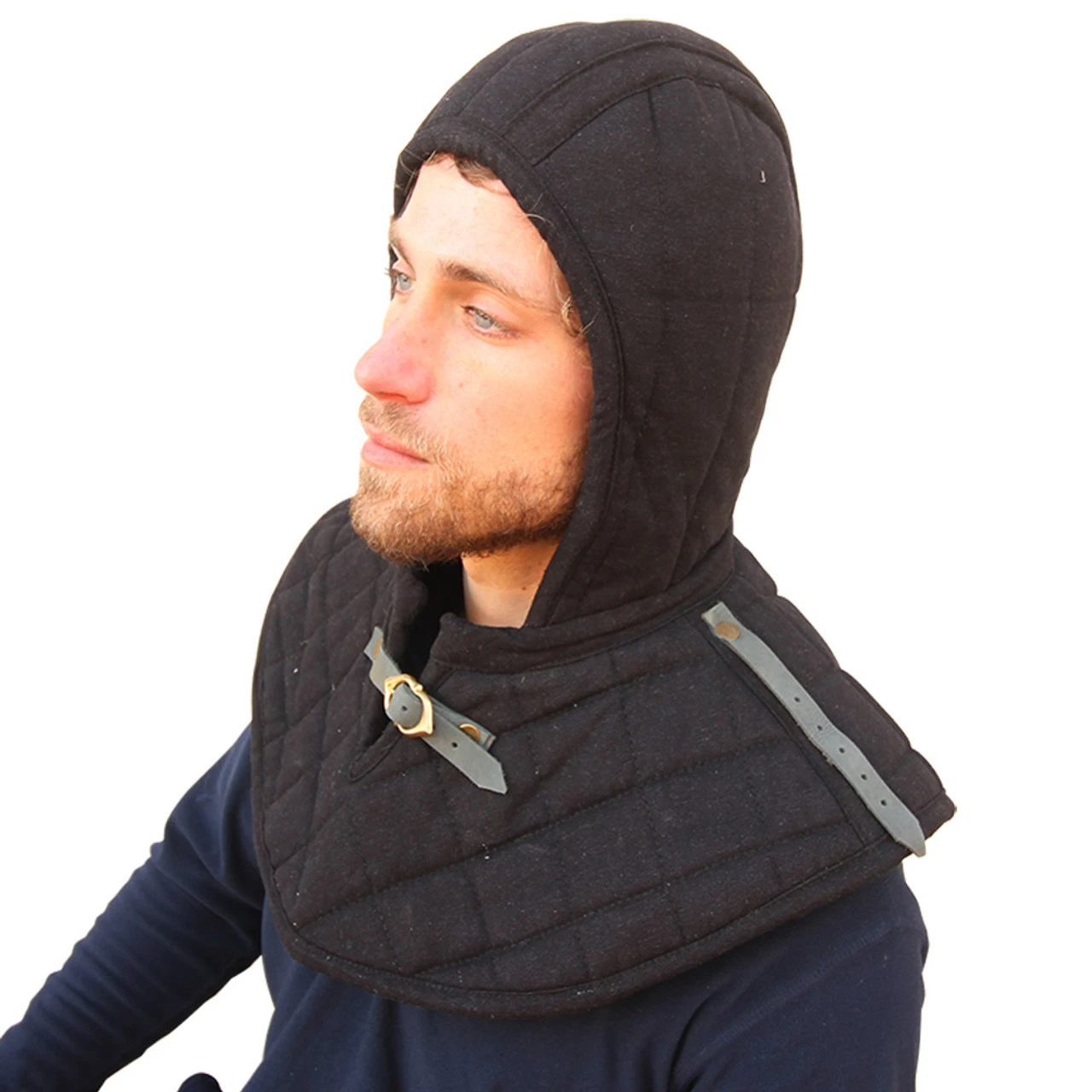Cotton Padded Collar Armor And Cap Black 3 Cotton Padded Collar Armor And Cap Black - Image 3