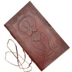 Medieval Handmade Triple Goddess Leather Bound Diary