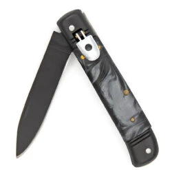 Splayed Stars Lever Lock Automatic Knife With Black Pearl Handle -Daggers Store LV2453 15936.1661800590